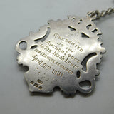 Edwardian Sterling Silver Graduating Albert Watch Chain Masonic Fob Antique 1902