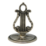 George III Sterling Silver Novelty Harp Form Monogram Fob Seal Antique 1801 London