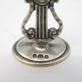 George III Sterling Silver Novelty Harp Form Monogram Fob Seal Antique 1801 London