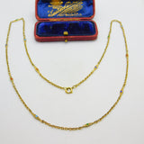 Gold on Sterling Silver Colourful Enamel Fancy Link Necklace Vintage c1960 23"
