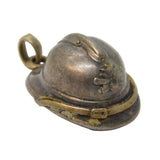 French Sterling Silver Miniature 'WW1 Adrian Helmet' Charm Antique c1915