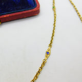 Gold on Sterling Silver Colourful Enamel Fancy Link Necklace Vintage c1960 23"