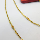 Gold on Sterling Silver Colourful Enamel Fancy Link Necklace Vintage c1960 23"