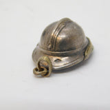French Sterling Silver Miniature 'WW1 Adrian Helmet' Charm Antique c1915