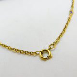 Gold on Sterling Silver Colourful Enamel Fancy Link Necklace Vintage c1960 23"