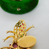Victorian 18ct Gold, Diamond, Ruby, Emerald, Opal Insect or Bug Pendant Antique