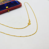 18ct Yellow Gold Singapore Link Chain Necklace Vintage c1970 18" Length