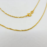 18ct Yellow Gold Singapore Link Chain Necklace Vintage c1970 18" Length