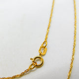 18ct Yellow Gold Singapore Link Chain Necklace Vintage c1970 18" Length