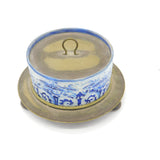Early Moorcroft Florian Ware Butter Dish Silver Plate Stand Antique c1900