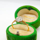 Victorian 18ct Yellow Gold Old Cut Diamond Daisy Flower Cluster Ring Antique c1880