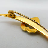 Victorian 15ct Gold, Seed Pearl & Turquoise Crescent Heart Brooch Antique c1890