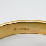 9ct Yellow Gold Floral Pattern Bangle Bracelet Vintage 1972 Birmingham