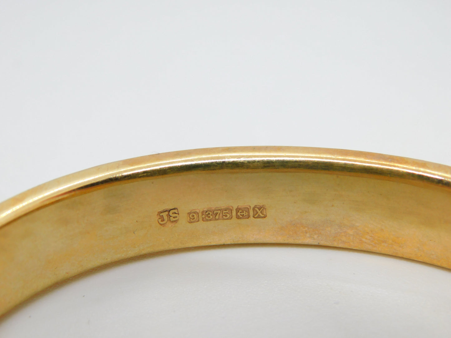 9ct Yellow Gold Floral Pattern Bangle Bracelet Vintage 1972 Birmingham