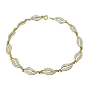 Norwegian Sterling Silver Gilt White Enamel Necklace Antique Aksel Holmsen c1920