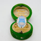 9ct Yellow Gold Cabochon Moonstone Dress Ring Vintage 1965 Birmingham