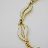 Norwegian Sterling Silver Gilt White Enamel Necklace Antique Aksel Holmsen c1920