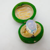 9ct Yellow Gold Cabochon Moonstone Dress Ring Vintage 1965 Birmingham