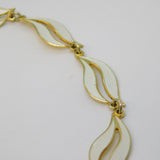 Norwegian Sterling Silver Gilt White Enamel Necklace Antique Aksel Holmsen c1920