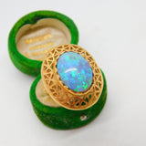 14ct Yellow Gold & Doublet Opal Dome Form Statement Ring Vintage c1970