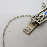 Murrle Bennett & Co Sterling Silver Blue Enamel Panel Bracelet Antique c1910