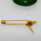 Victorian 18ct Gold & Enamel Pheasant Shooting Interest Brooch Antique c1890