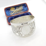 Edwardian Sterling Silver Shamrock Pattern Napkin Ring 1902 Sheffield G. Wish