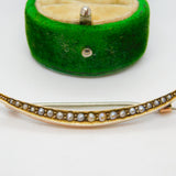 Victorian 9ct Yellow Gold Crescent Moon Sweetheart Brooch Antique c1890
