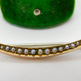 Victorian 9ct Yellow Gold Crescent Moon Sweetheart Brooch Antique c1890