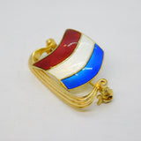 Einar Modahl Norwegian Sterling Silver Enamel Viking Ship Brooch Vintage