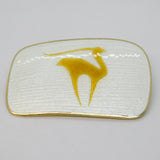 Finn Jensen Norwegian Sterling Silver Gilt & Enamel Antelope Brooch Vintage