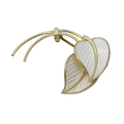 Ivar T. Holth Norwegian Sterling Silver White Enamel Floral Spray Brooch Vintage