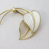 Ivar T. Holth Norwegian Sterling Silver White Enamel Floral Spray Brooch Vintage