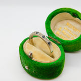 9ct Gold, Sapphire & Diamond Half Eternity Ring Vintage 1980 London