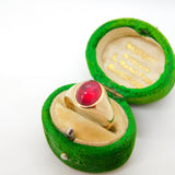 9ct Yellow Gold Cabochon 2ct Natural Ruby Signet Ring Vintage 1964 London