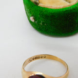 9ct Yellow Gold Cabochon 2ct Natural Ruby Signet Ring Vintage 1964 London
