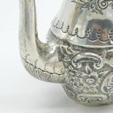 Victorian Sterling Silver Floral Repousse Coffee Pot Antique 1898 Birmingham