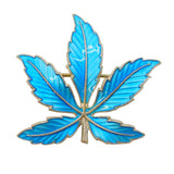 Marius Hammer Norwegian Sterling Silver Blue Enamel Maple Leaf Brooch Vintage