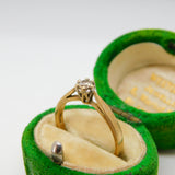 9ct Yellow Gold & 0.15ct Diamond Solitaire Ring Vintage c1970 London