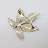 Marius Hammer Norwegian Sterling Silver Blue Enamel Maple Leaf Brooch Vintage