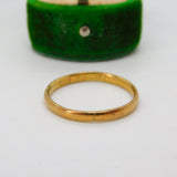 9ct Yellow Gold Minimal Wedding Band Ring Vintage 1945 London Art Deco