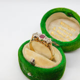 9ct Yellow Gold, Ruby & Diamond Dress Ring Vintage 1977 Birmingham