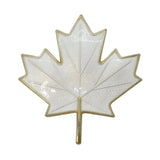 Aksel Holmsen Norwegian Sterling Silver White Enamel Maple Leaf Brooch Vintage
