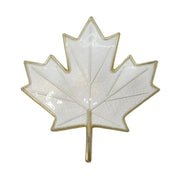 Aksel Holmsen Norwegian Sterling Silver White Enamel Maple Leaf Brooch Vintage