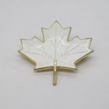 Aksel Holmsen Norwegian Sterling Silver White Enamel Maple Leaf Brooch Vintage