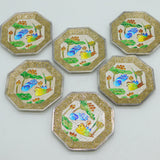 Japanese .999 Pure Silver Enamel Birds & Floral Tea Cup Set Vintage 1985 Boxed