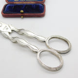 Pair of Sterling Silver Lined Edge Grape Scissors or Shears 1911 Birmingham