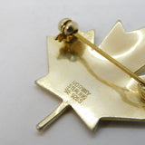 Aksel Holmsen Norwegian Sterling Silver White Enamel Maple Leaf Brooch Vintage