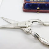 Pair of Sterling Silver Lined Edge Grape Scissors or Shears 1911 Birmingham