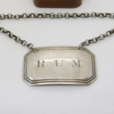 Georgian Sterling Silver Rum Decanter Label 1824 Birmingham Antique J. Willmore